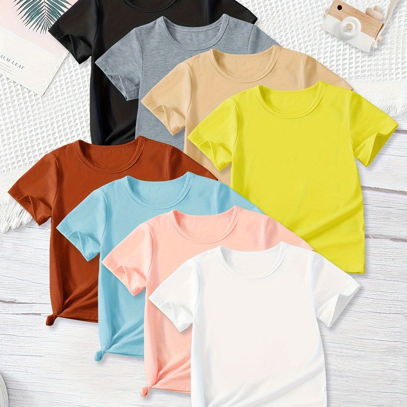 Brown + Blue + Pink + White + Black + Yellow + Gray + Apricot