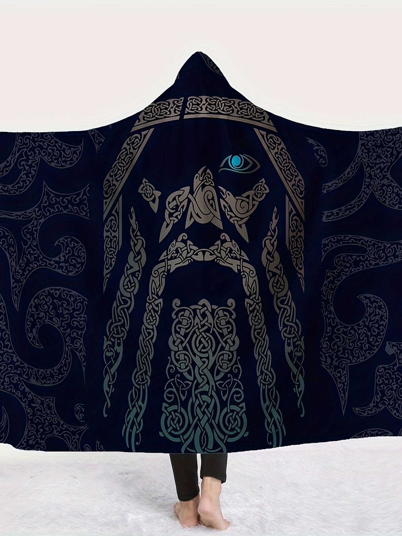 nordic pirates full color digital print viking blanket nap blanket cloak blanket hooded blanket cloak details 0