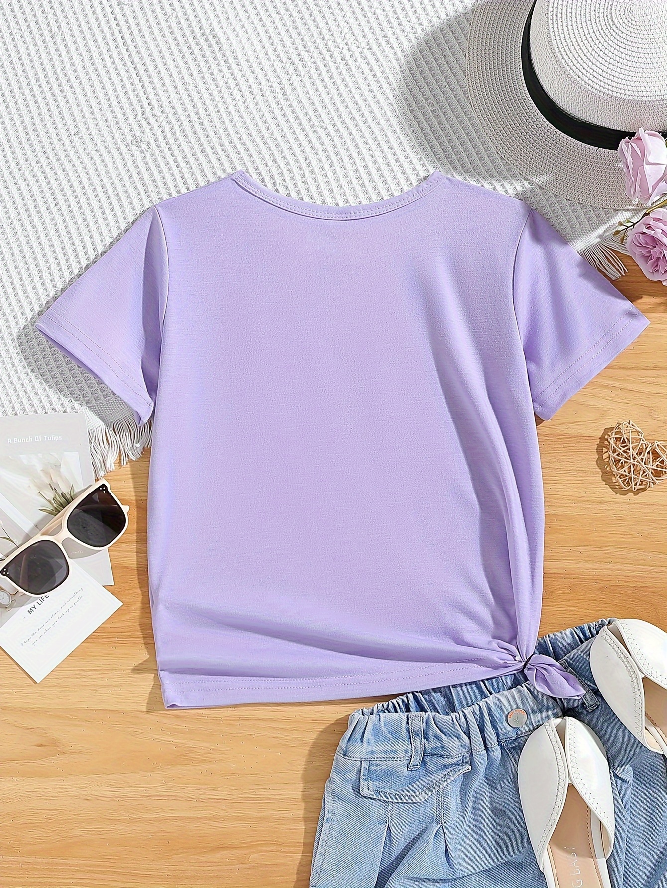 be kind cartoon animals graphic print girls casual comfy crew neck short sleeve tee for spring summer girls clothes for everyday activities details 11